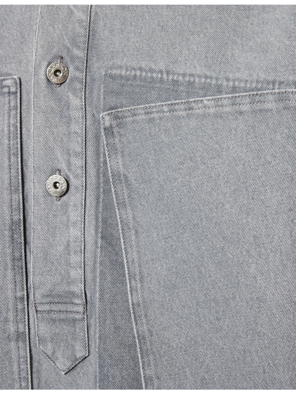 Faded-Wash Patch-Pocket Denim Rugby Shirt - 6