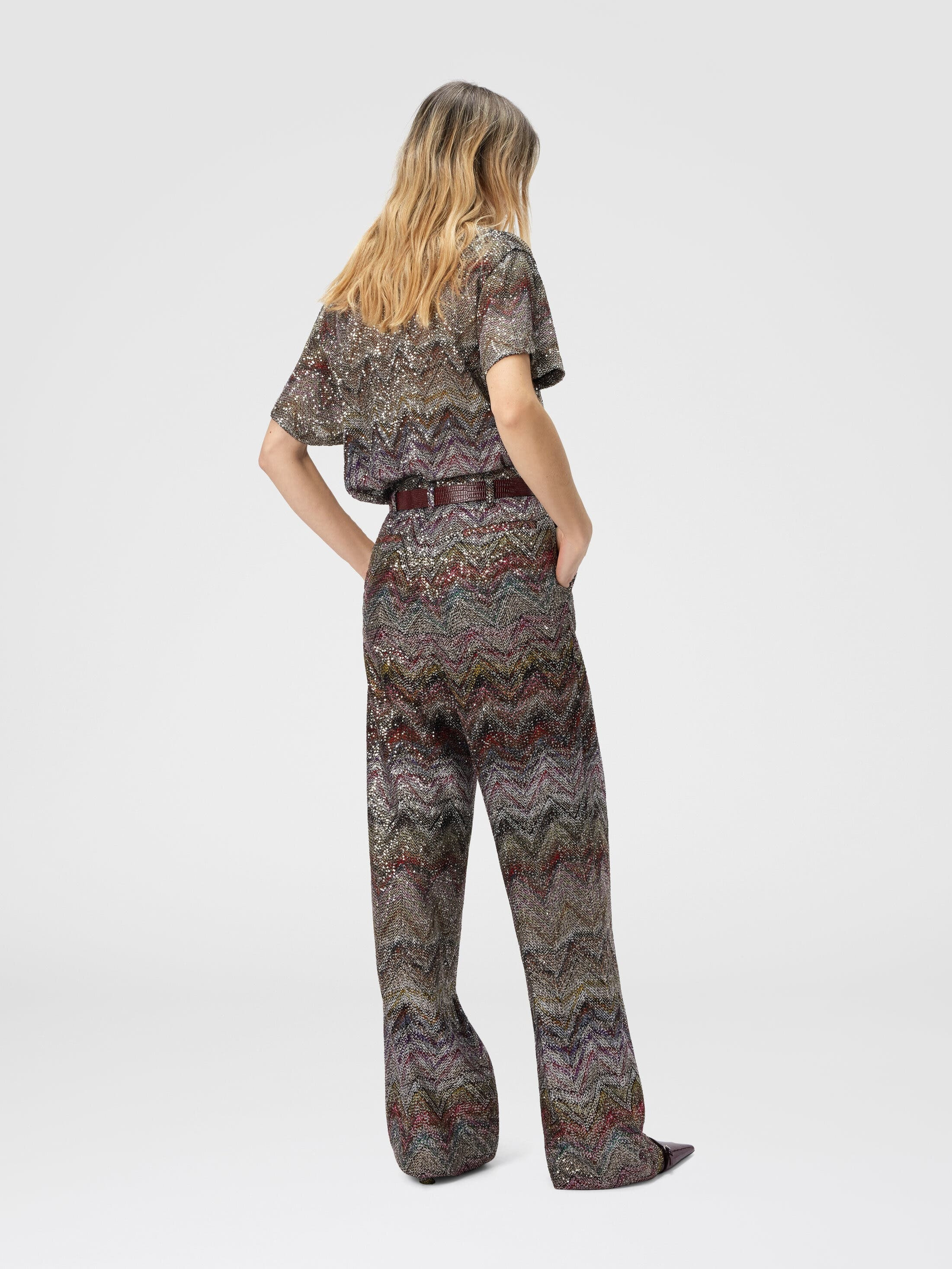 Missoni Wide Leg Pants With Zigzag Pattern in Multicoloured at Nordstrom - 3