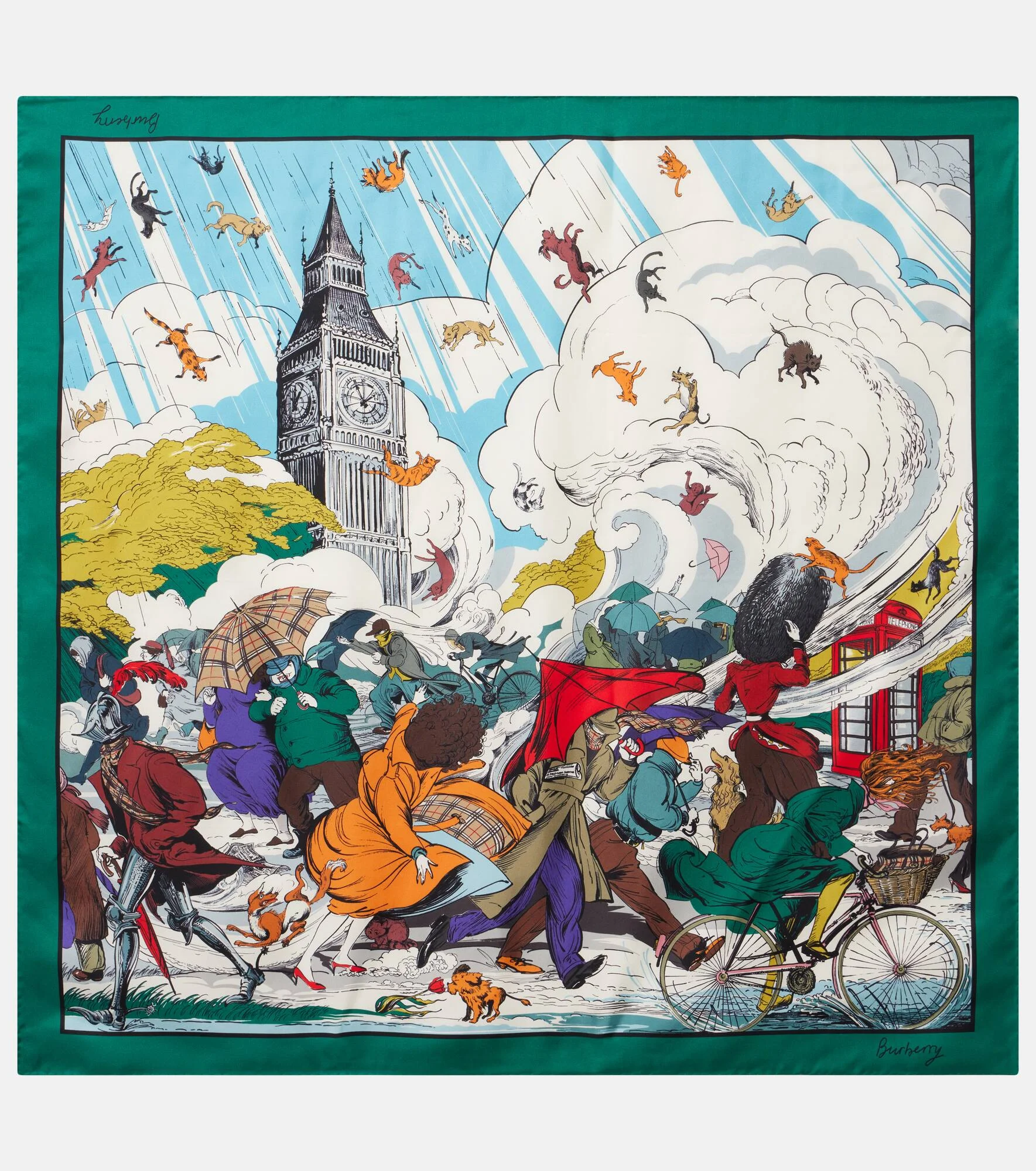 Printed silk twill scarf - 1