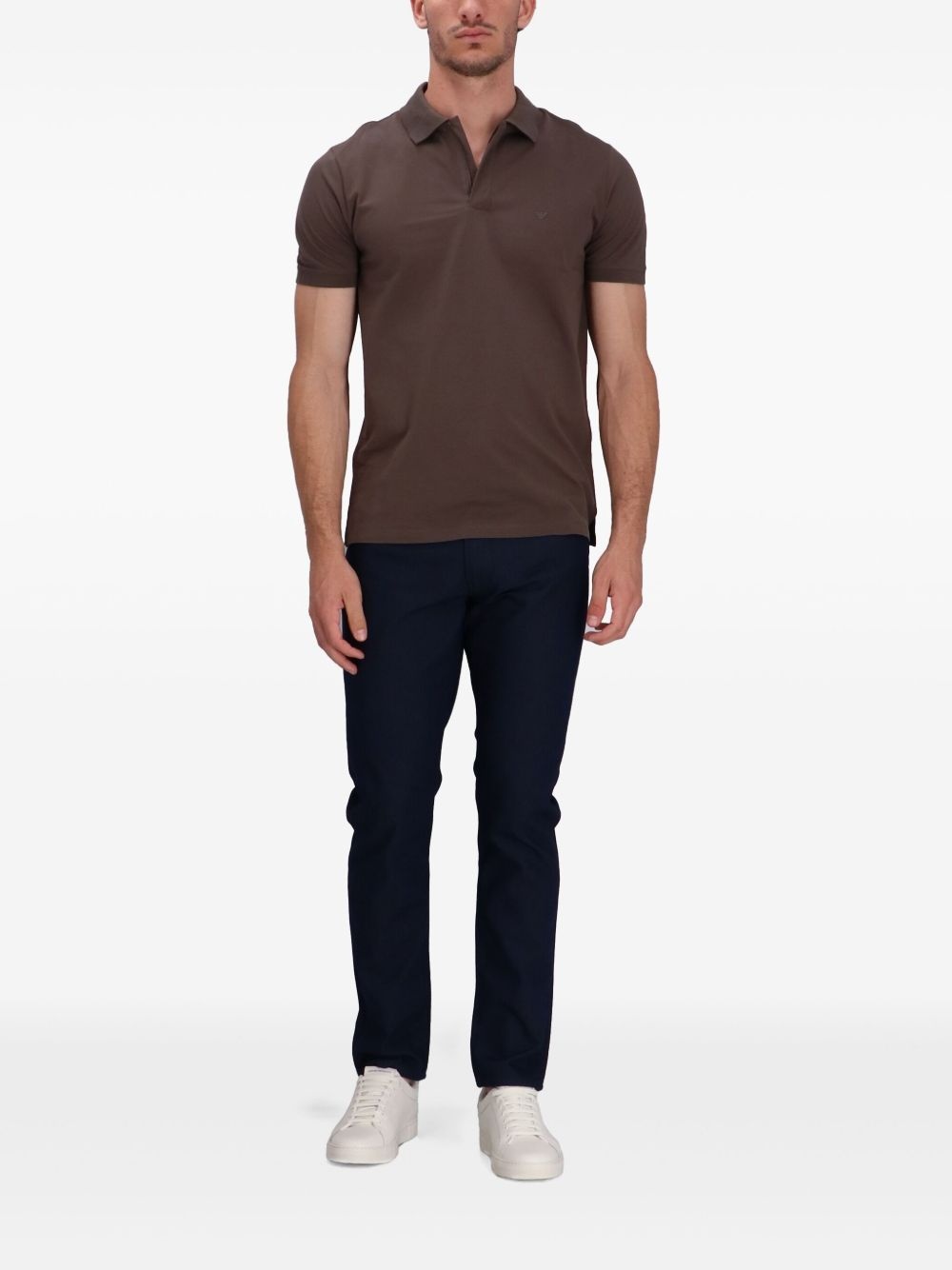 logo-patch polo shirt - 2