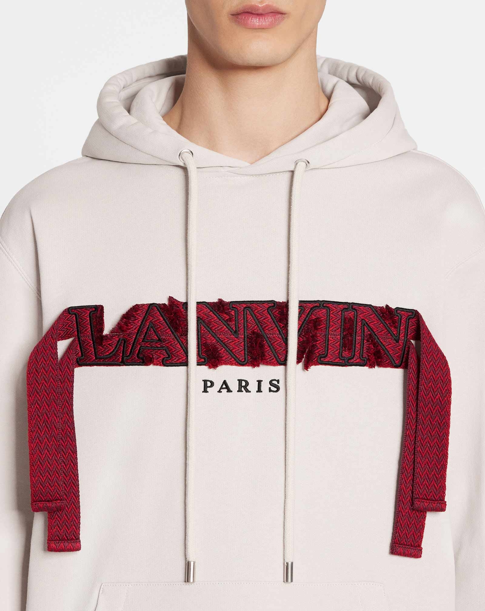 OVERSIZED EMBROIDERED LANVIN CURB LACE HOODIE - 5