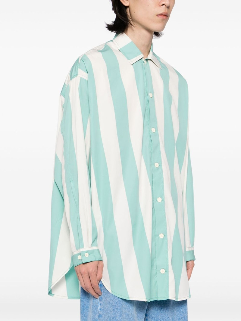 SUNNEI MEGA OVER SHIRT / off white & green stripes outlook