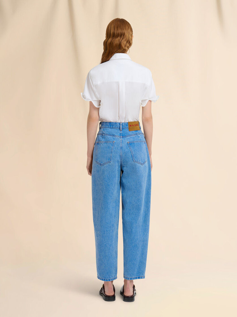 BLUE ORGANIC DENIM CARROT JEANS 3