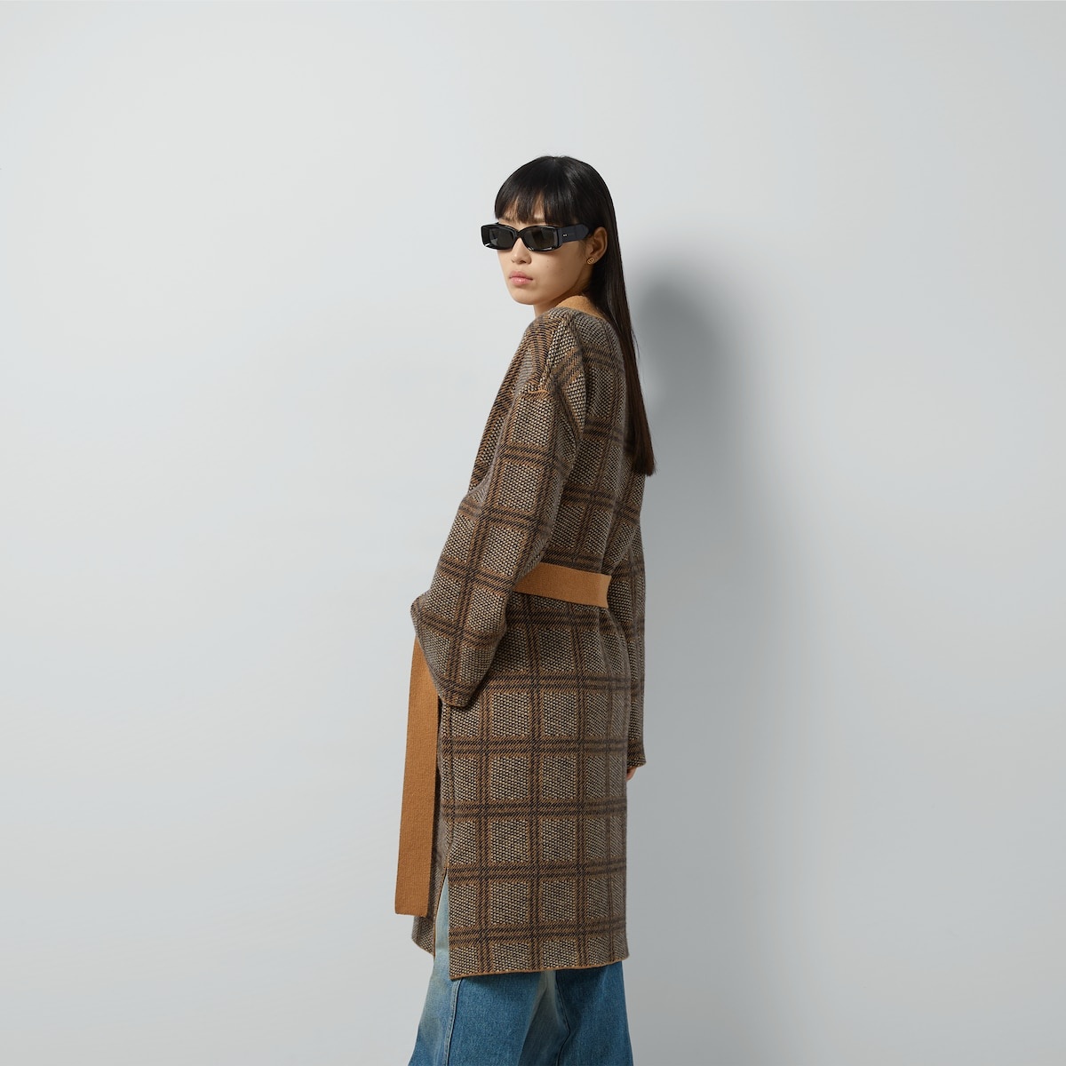 Reversible checked wool cardigan - 6