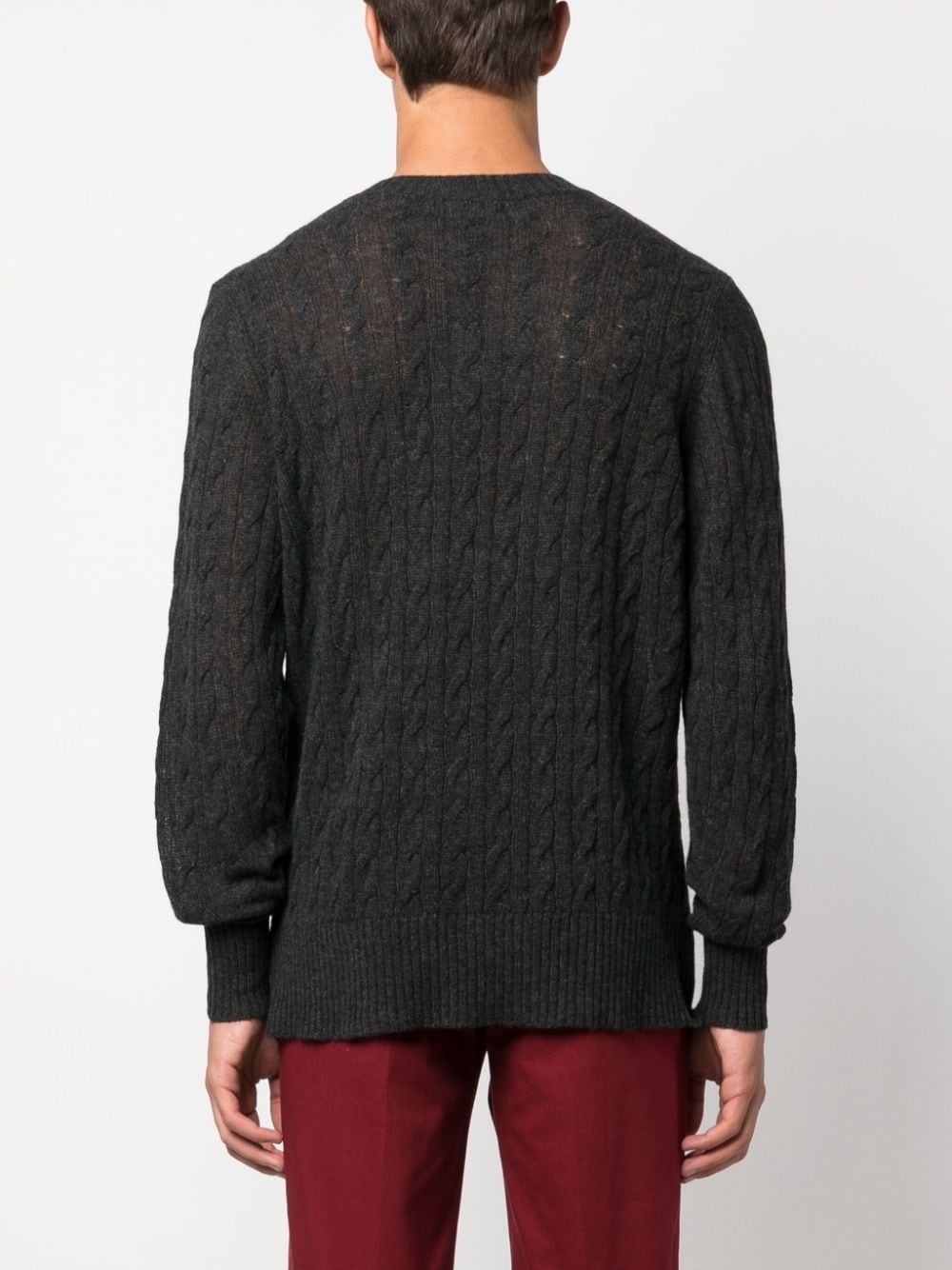 logo-embroidered cashmere jumper - 4
