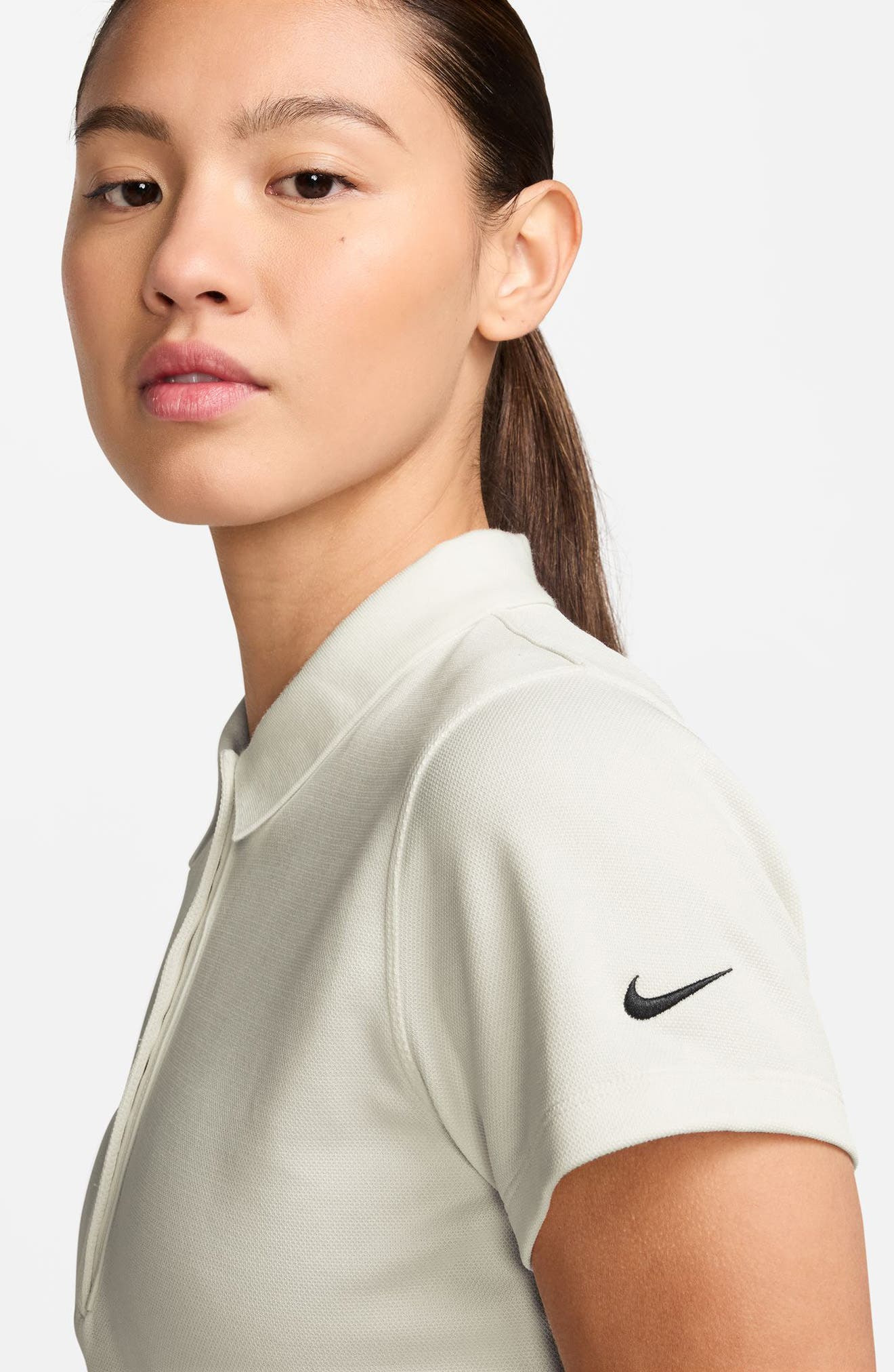 Nike Crop Cotton Blend Golf Polo in Sail/black at Nordstrom - 3