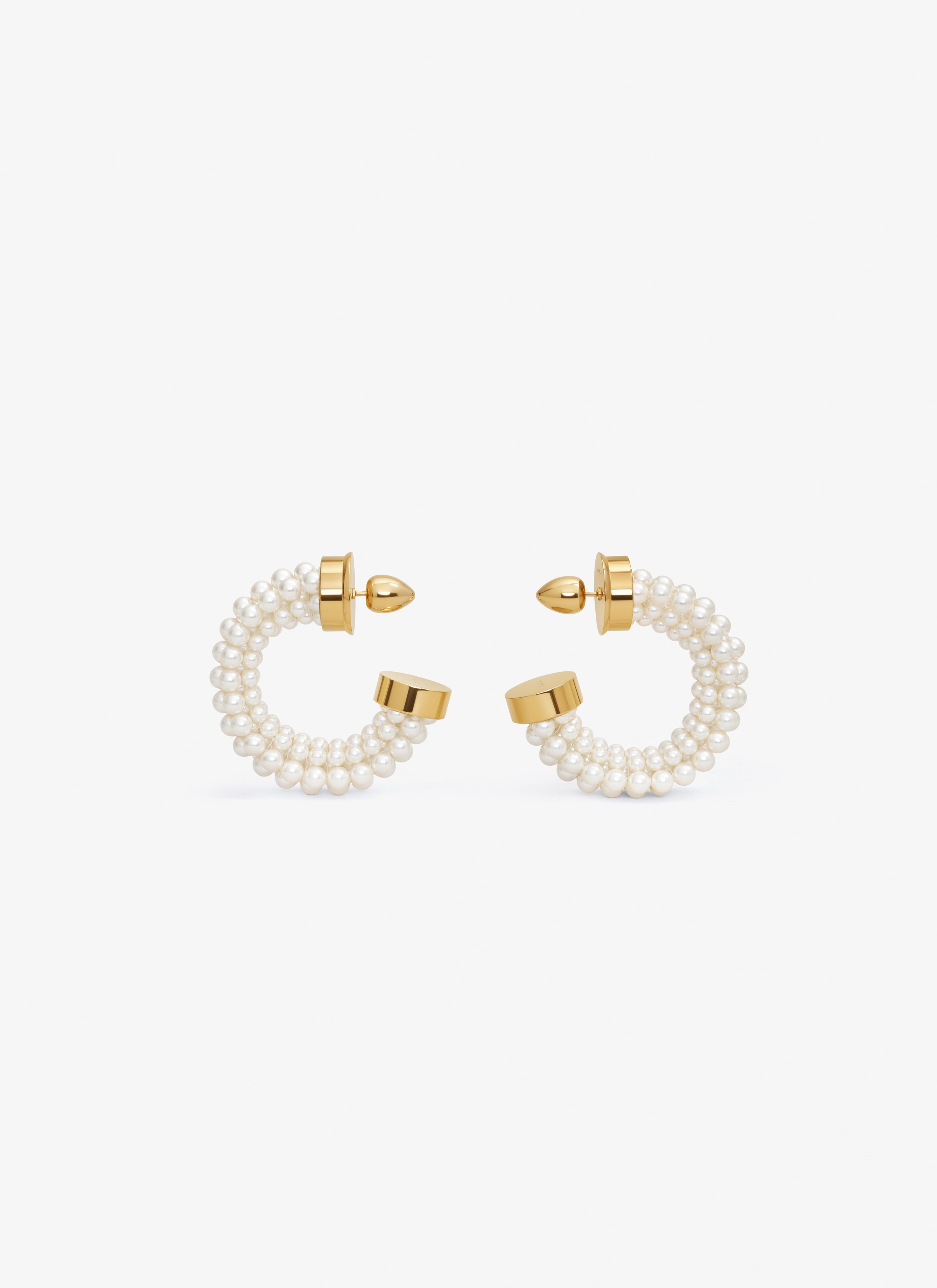GRAPHIC PEARL HOOP EARRINGS - 1