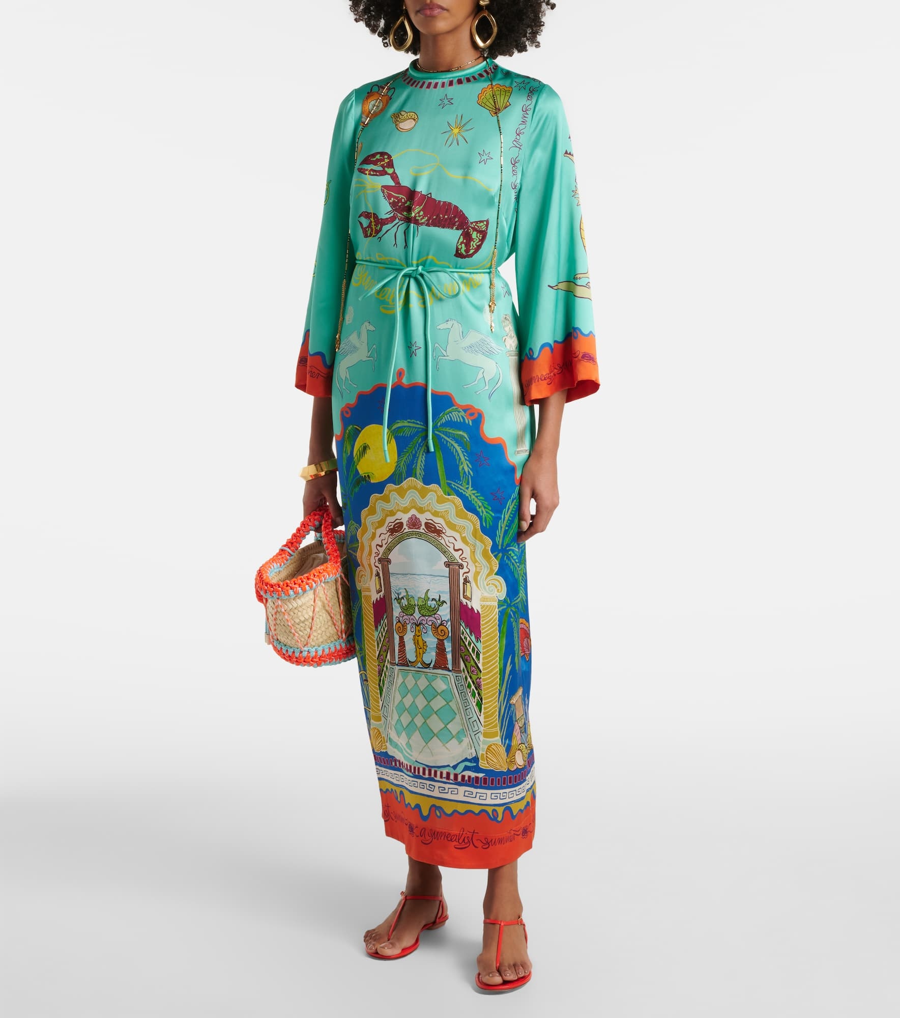 Surrealist silk midi dress - 2