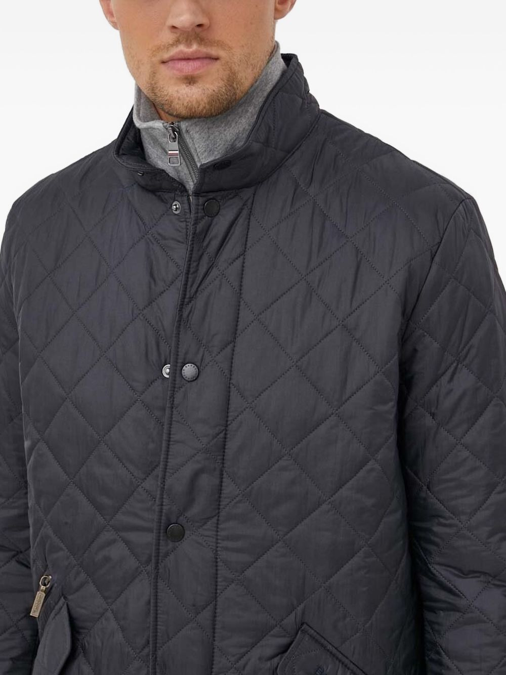 diamond-quilted padded jacket - 4