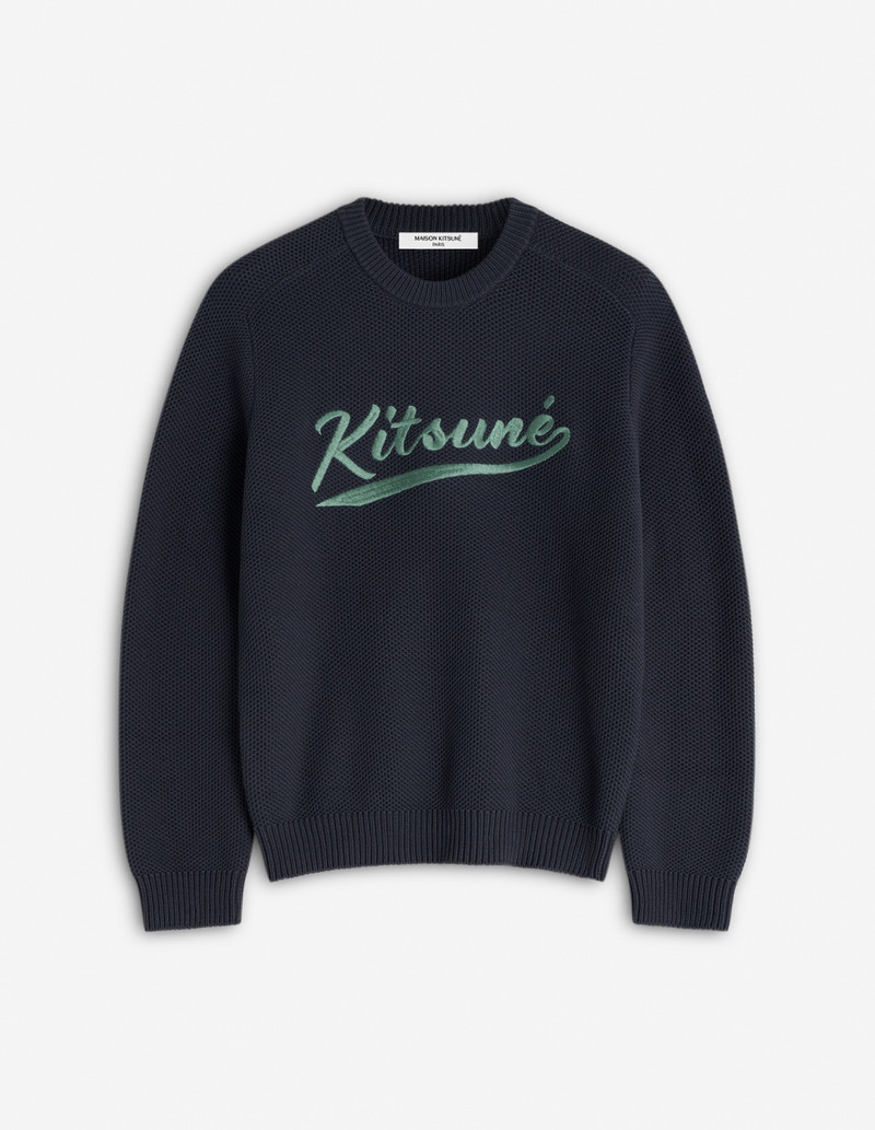 KITSUNE VARSITY EMBROIDERED MESH JUMPER - 1