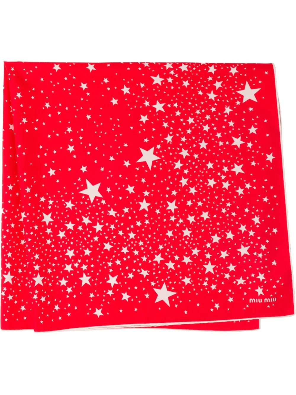 star print silk scarf - 1