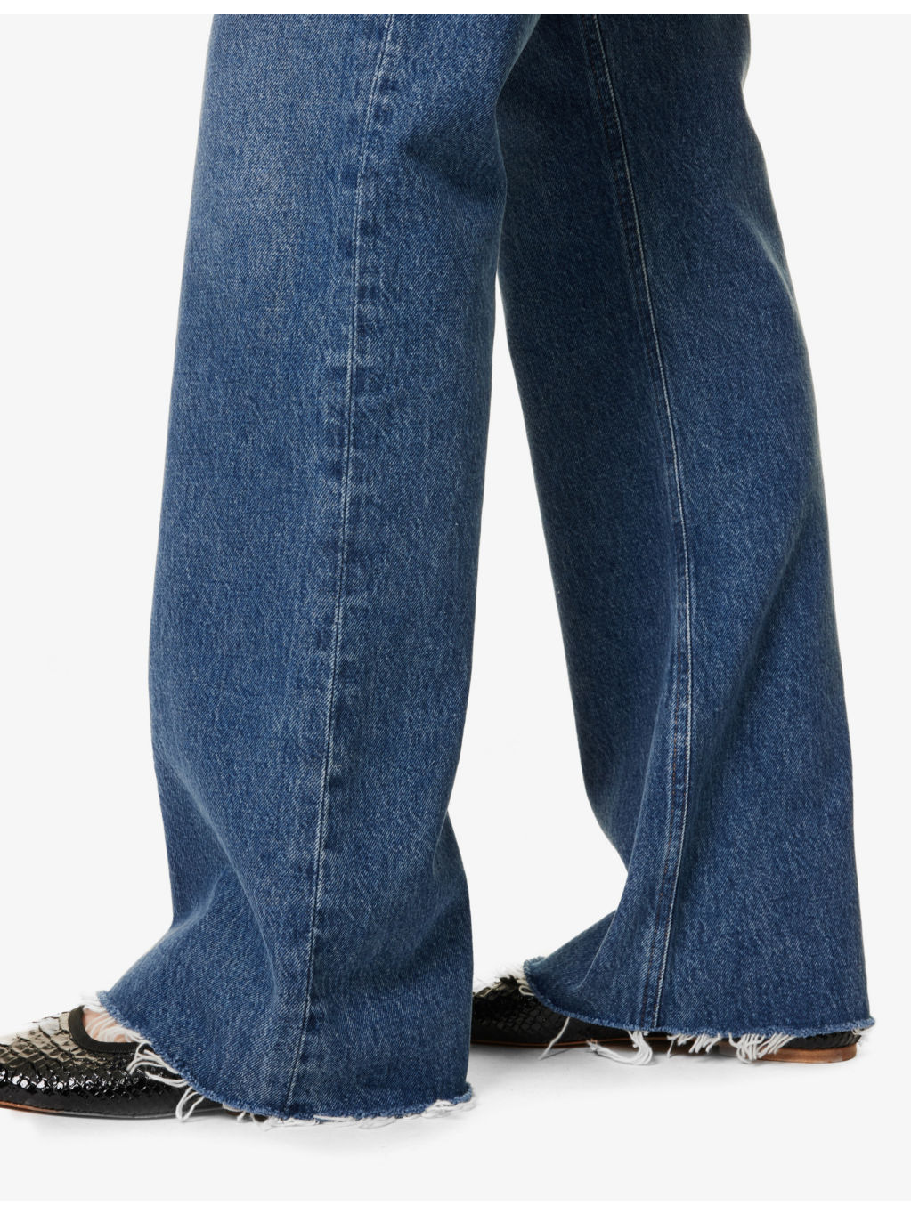 Leena Fringed-Cuffs Straight-Leg Mid-Rise Denim-Blend Jeans - 6