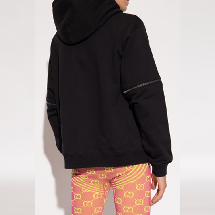 Gucci Sunset Hooded Sweatshirt With Removable Sleeves 'Black' 700117-XJEOT-1082 - 4
