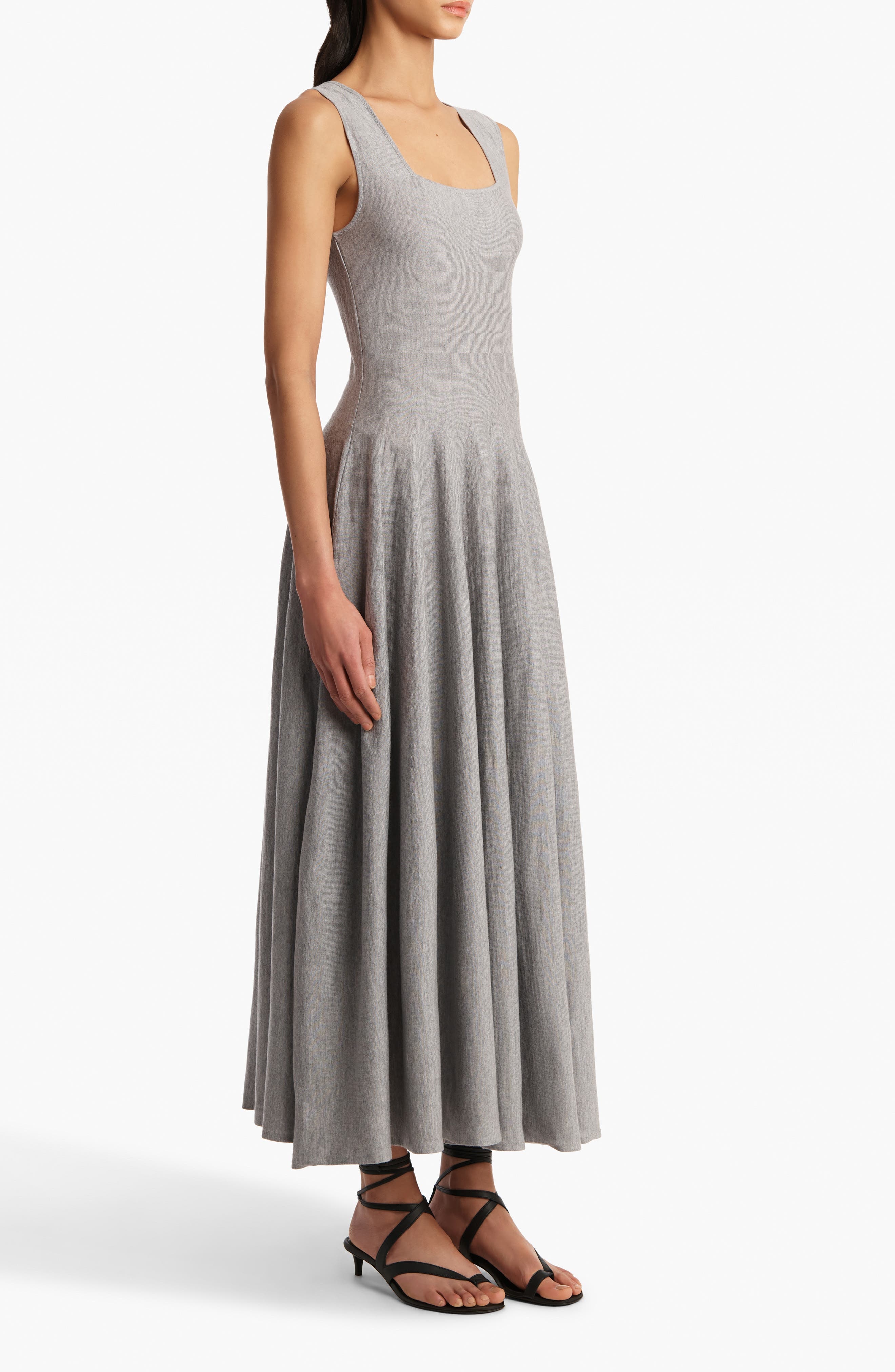 Khaite Jodie Square Neck Knit Dress in Mercury at Nordstrom - 3