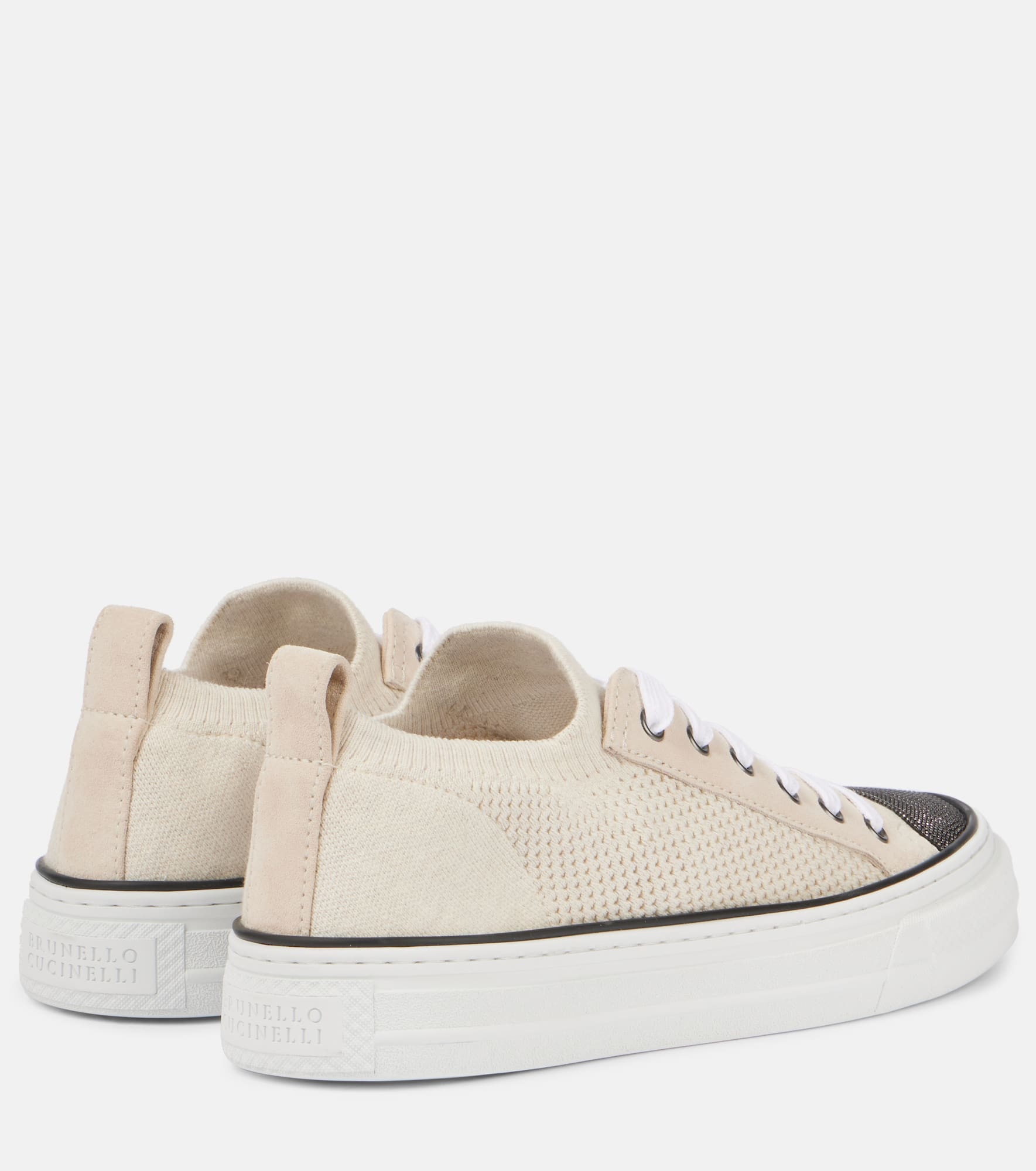 Monili suede-trimmed low-top sneakers - 2