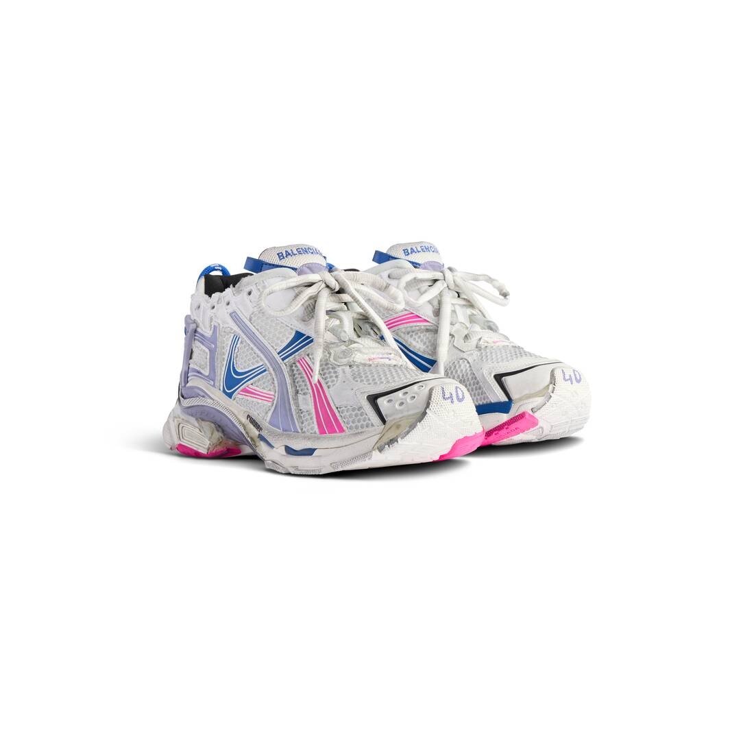 Women's Runner Sneaker  in White/lilac/neon Pink/navy - 2