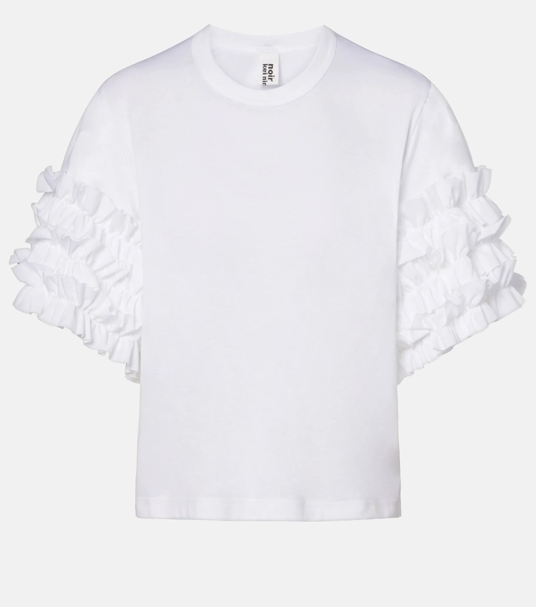 Ruffled cotton T-shirt - 1