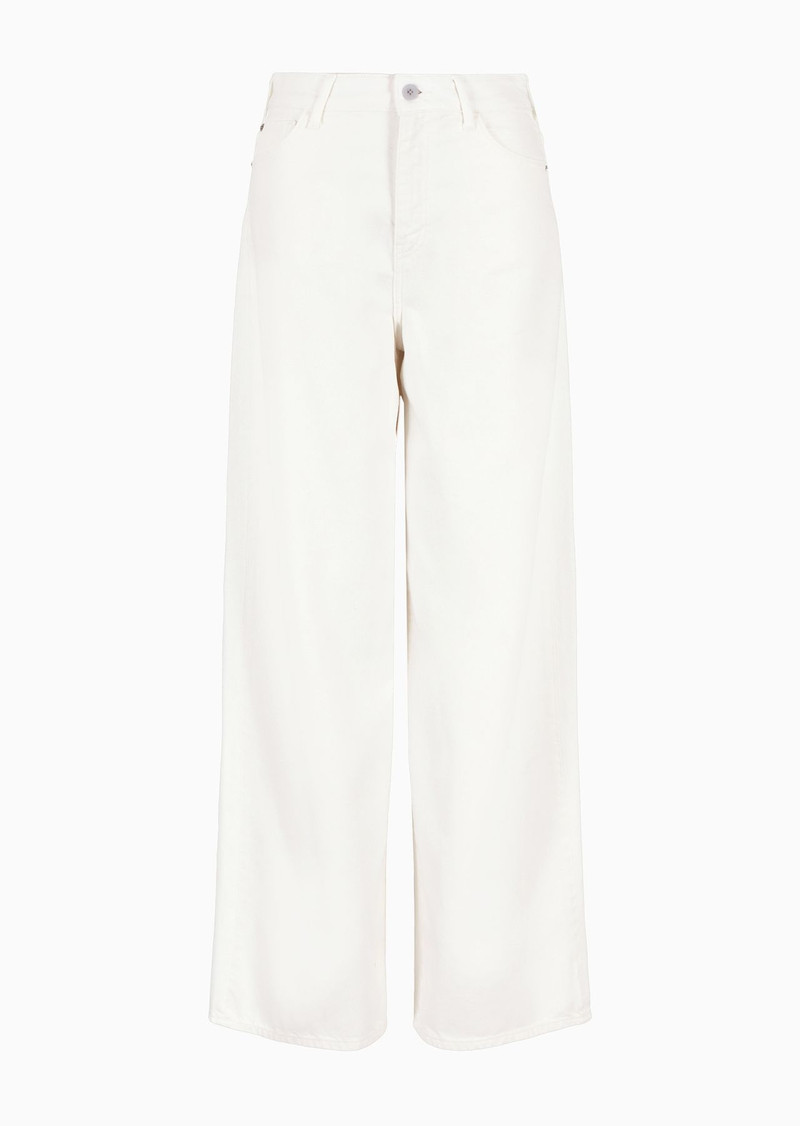 J1C Medium-high rise, wide-leg jeans in cotton drill with embroidery 1