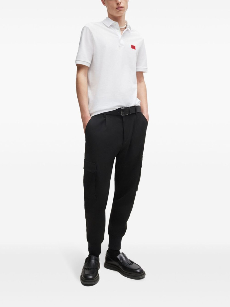 HUGO logo-appliqué cotton polo shirt outlook