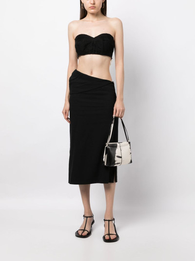 UMA WANG bow-fastening cropped top outlook