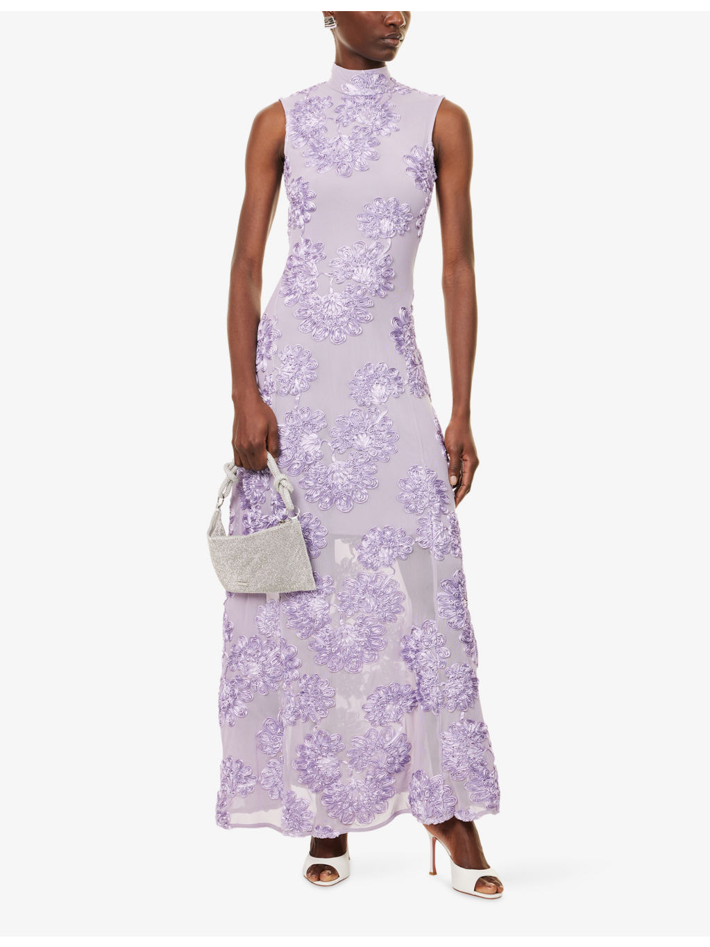 Flower Sleeveless Stretch-Woven Maxi Dress - 2
