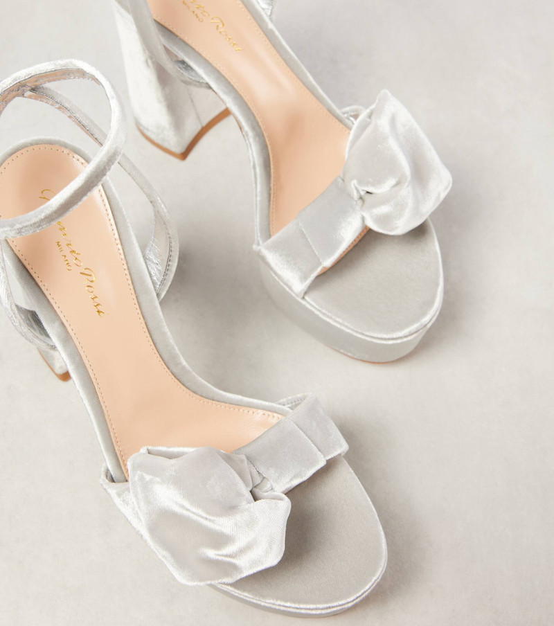 70 bow-detail velvet platform sandals 5