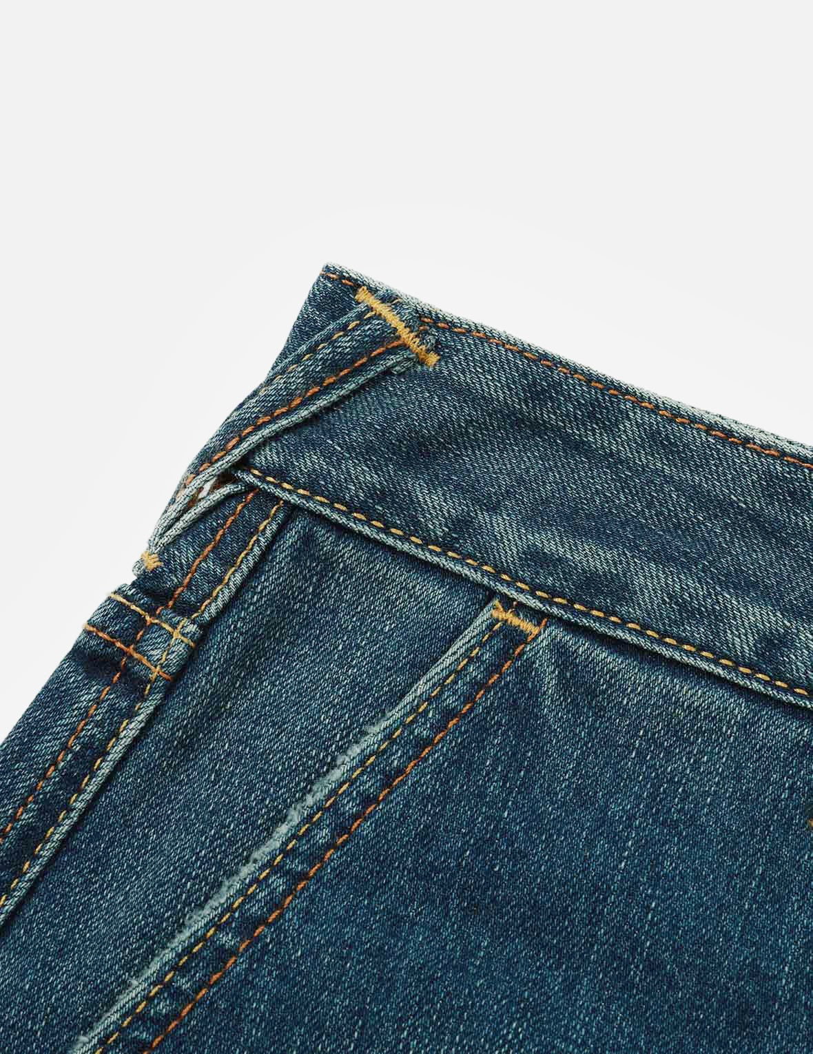 MULTI-POCKET WASHED DENIM JOGGERS - 12