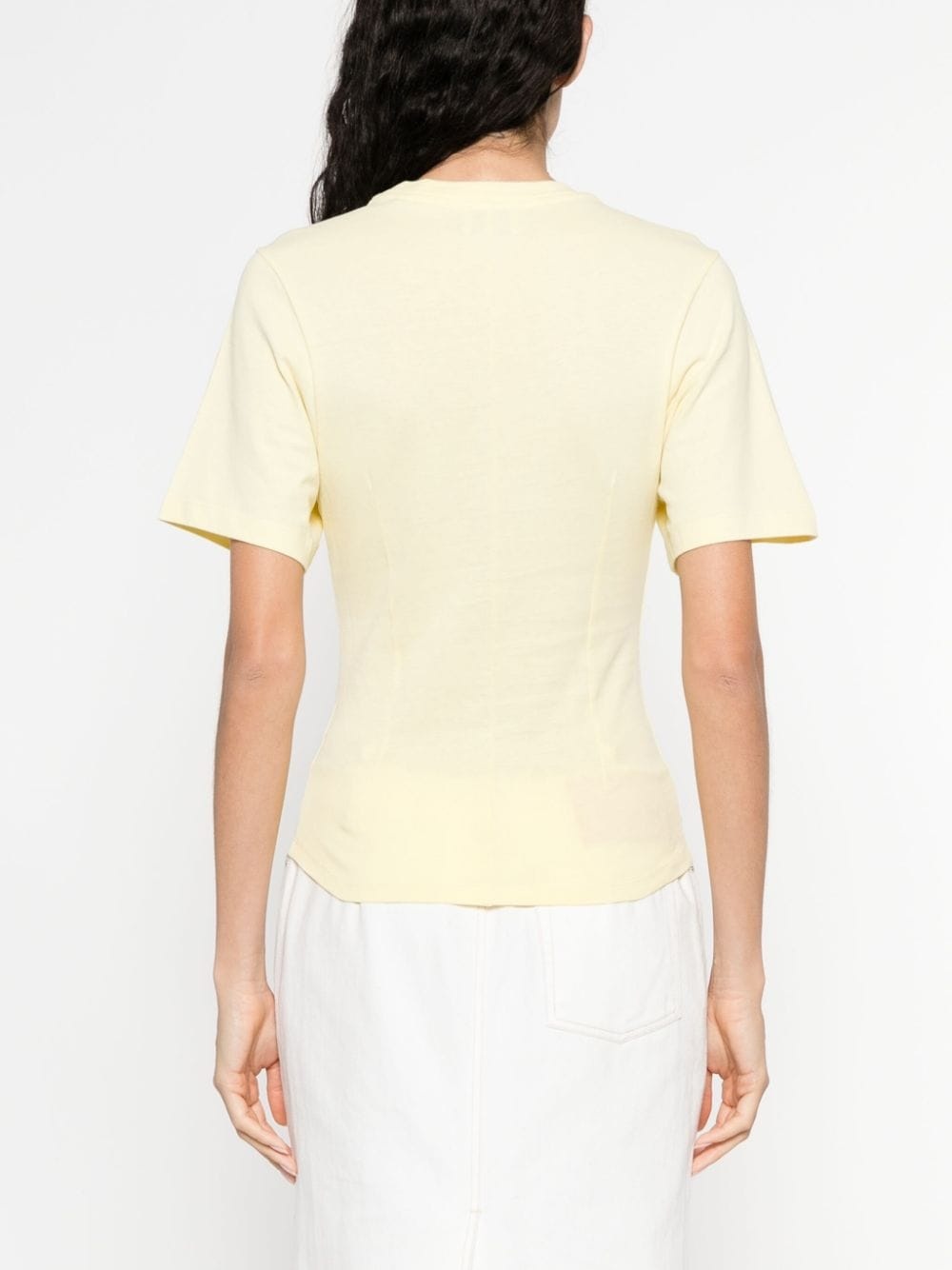 gathered-detail organic cotton T-shirt - 4