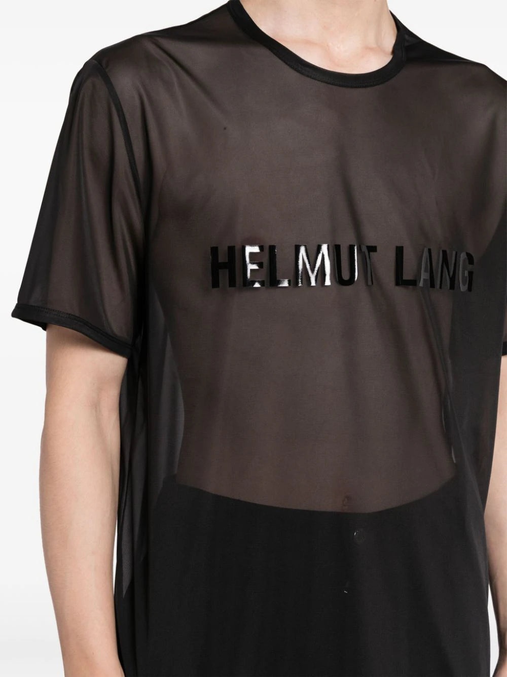 LOGO-PRINT SHEER T-SHIRT - 4