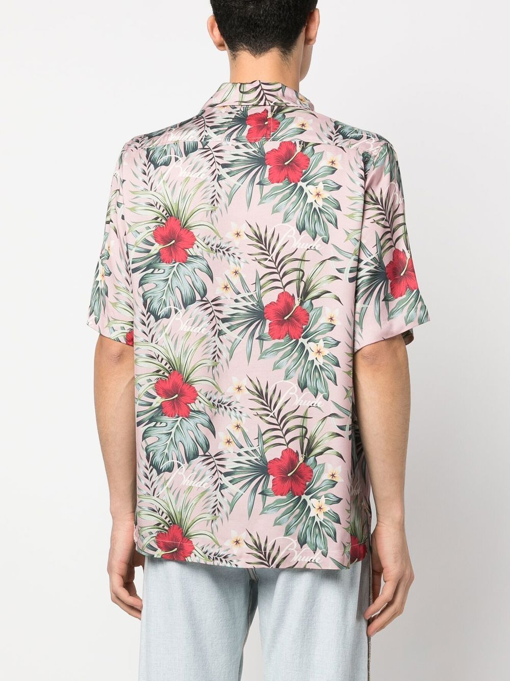 Hawaiian print bowling shirt - 4