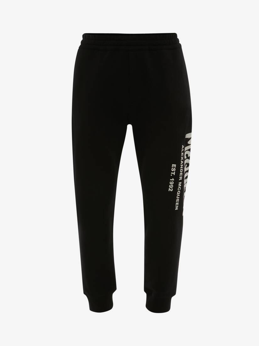 Men's McQueen Graffiti Joggers in Black/ivory - 1