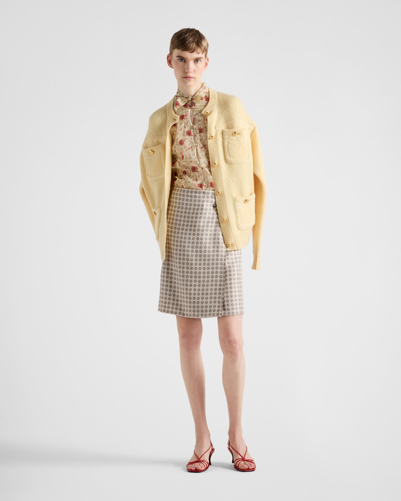 Prada Printed silk twill skirt outlook