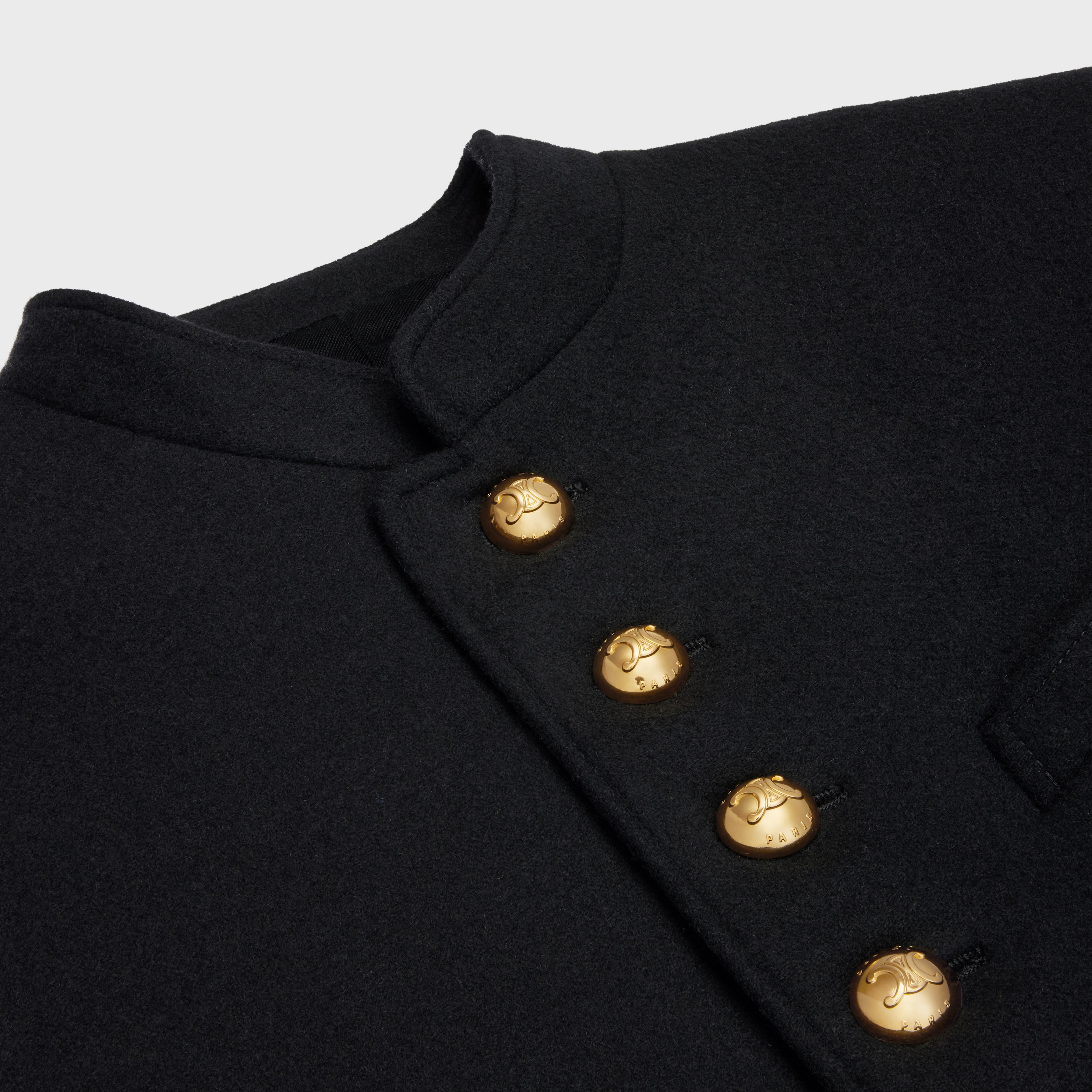 military coat in wool cloth - 3