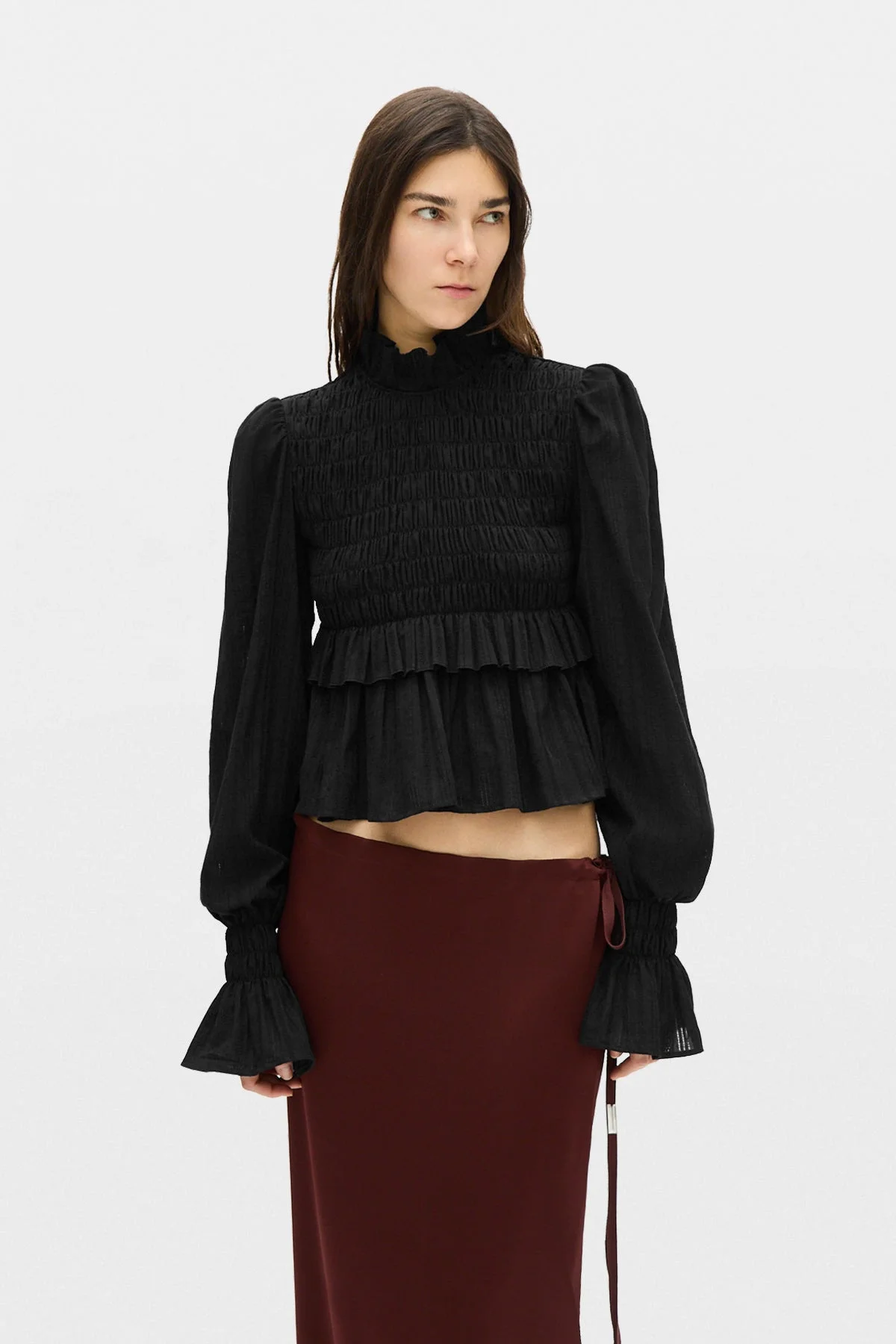 Sasa Long Sleeve Ruffled Top - 1