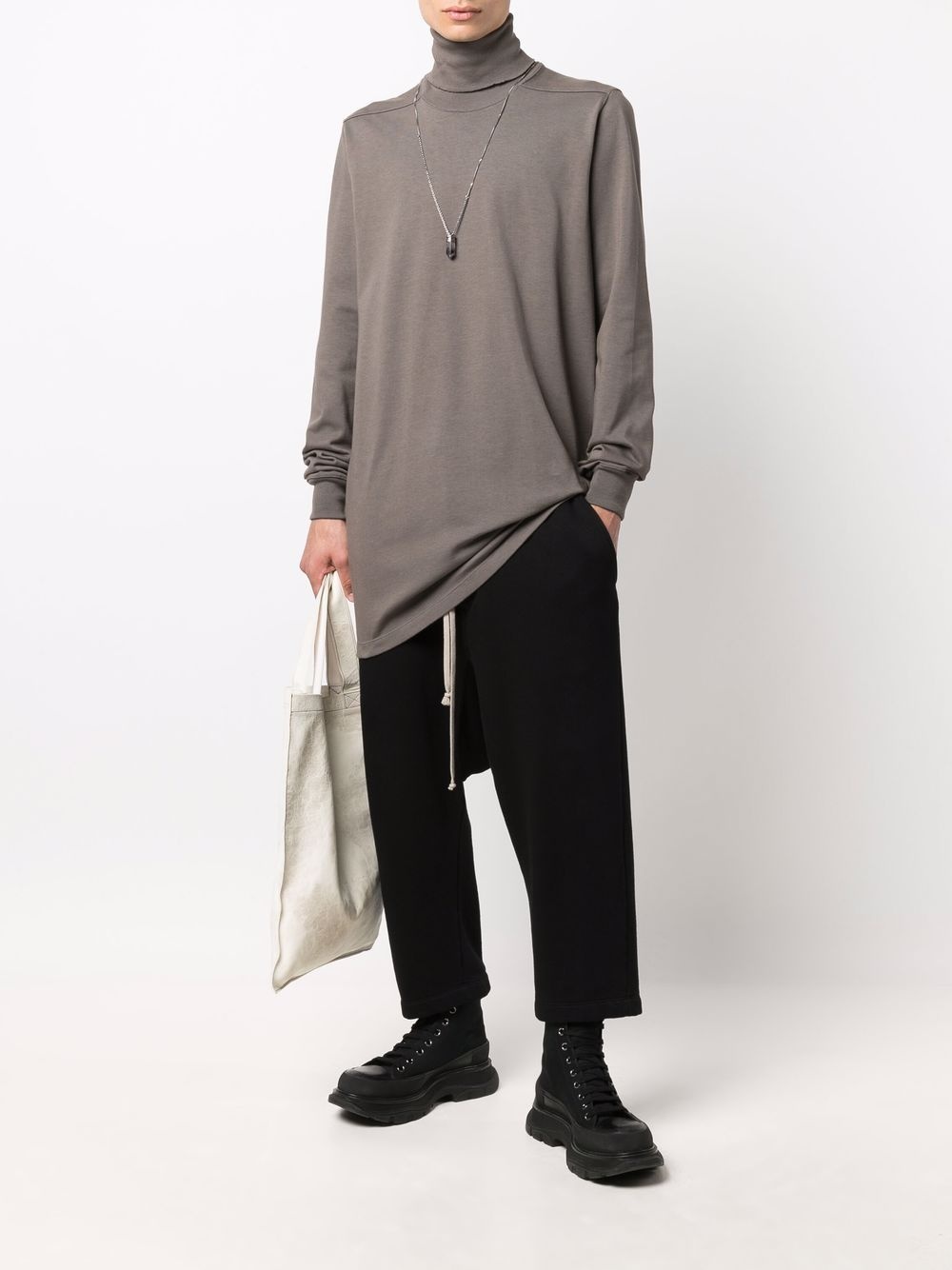 long-line knit jumper - 2