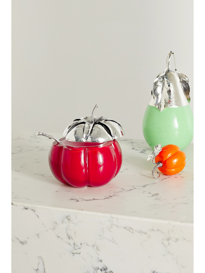 Buccellati Tomato Sterling Silver And Glass Jam Jar outlook