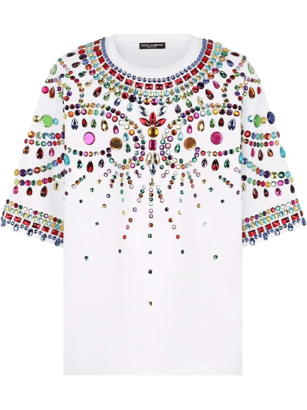 crystal-embellished short-sleeve T-shirt - 1