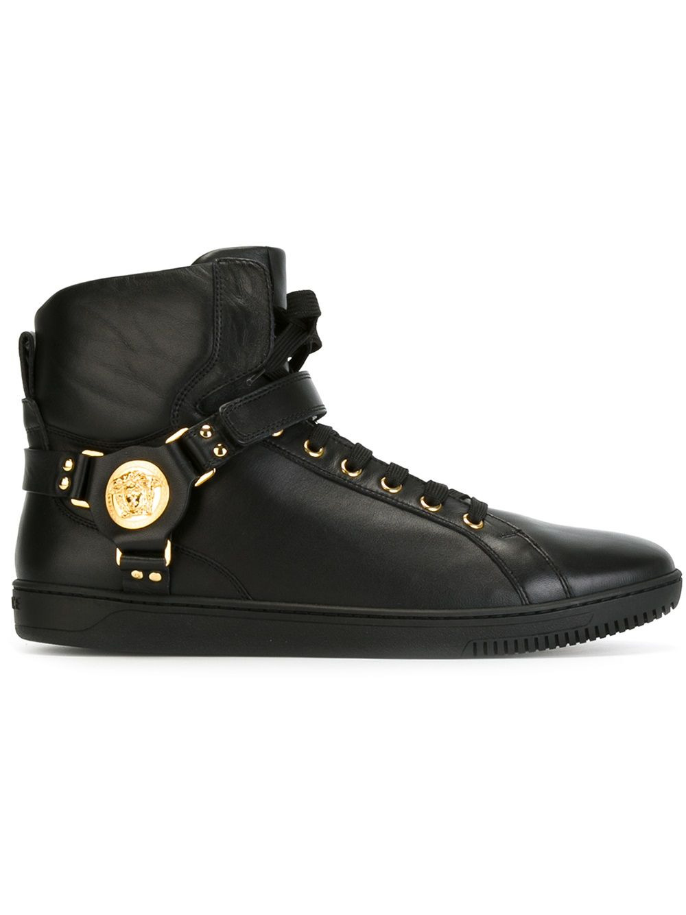 hook & loop strap hi-top sneakers - 1