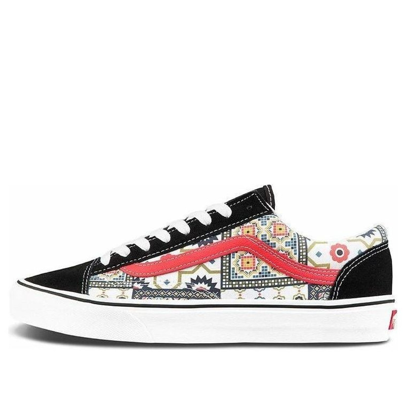 Vans Style 36 Moroccan Tile Check Skate Shoes Black/Red VN0A54F6687 - 1