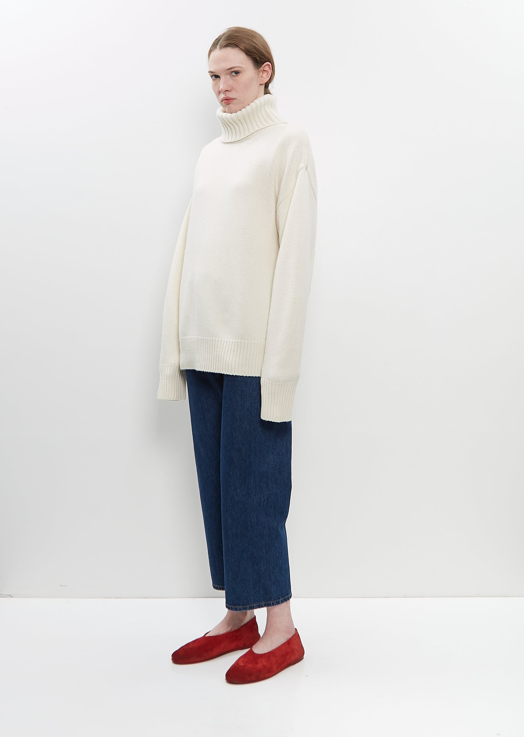 Cashmere n°20 Oversize Xtra Sweater — Chalk - 5