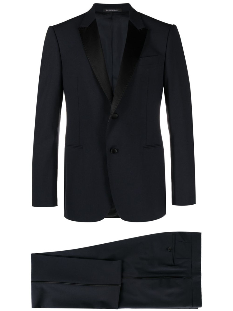 peak-lapels wool blend suit 1