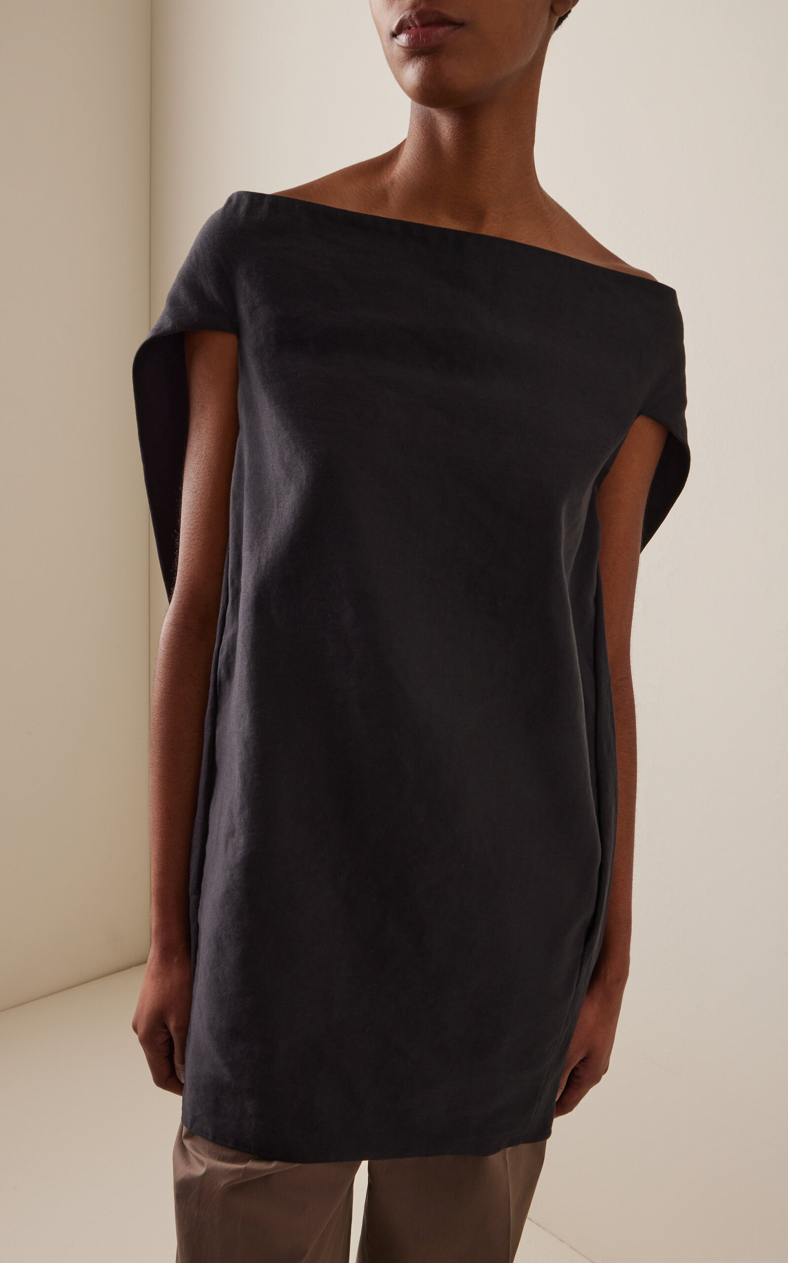 Pallenberg Off-The-Shoulder Ramie-Cotton Top black - 2