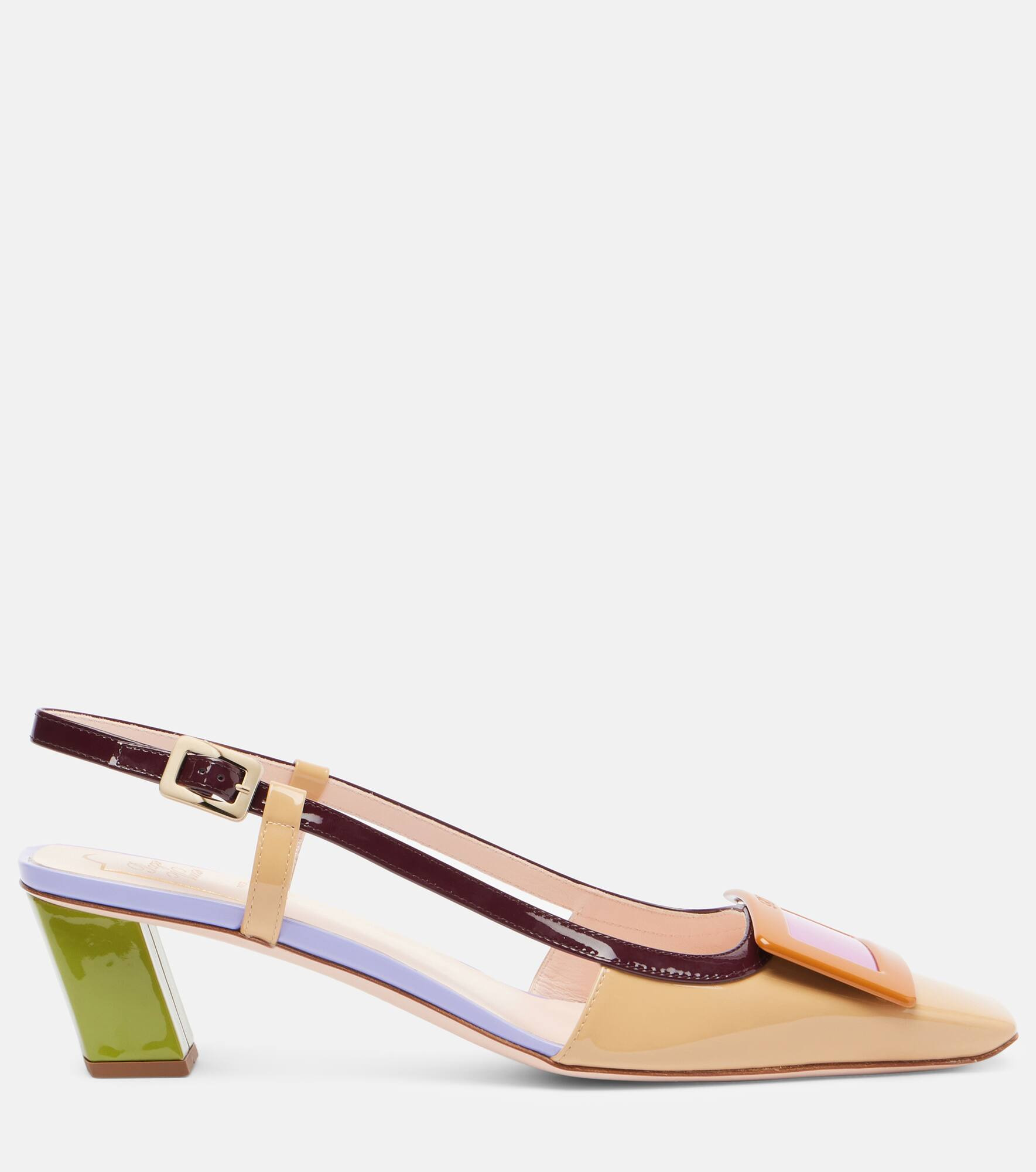 Belle Vivier 45 leather slingback pumps - 4