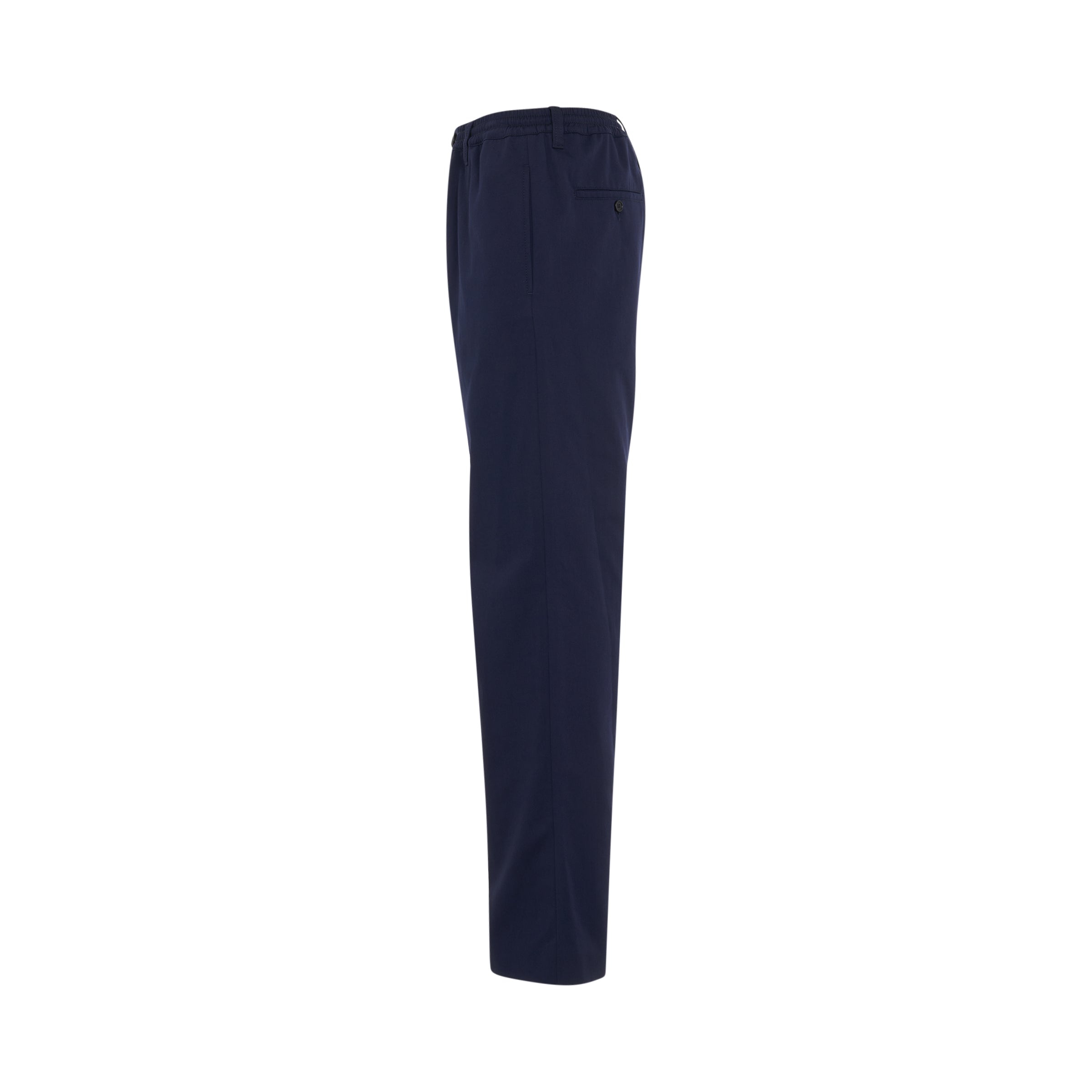 Straight Leg Regular Fit Cotton Pants in Ink - 3