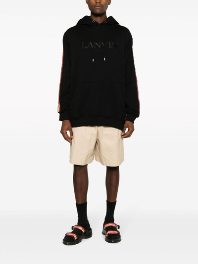 Lanvin logo-embroidered cotton hoodie outlook