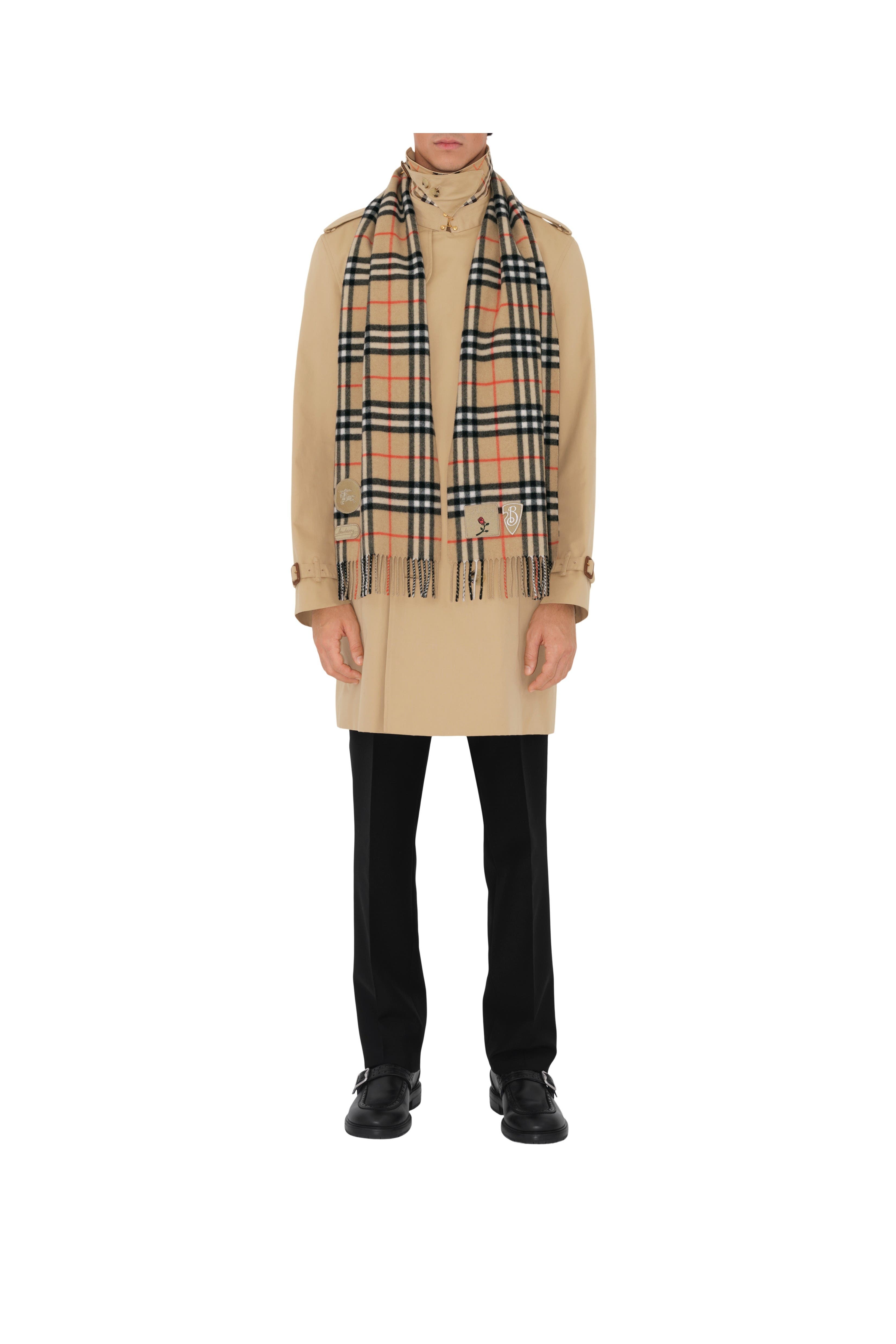 burberry Badge Check Cashmere Scarf in Sand at Nordstrom - 3