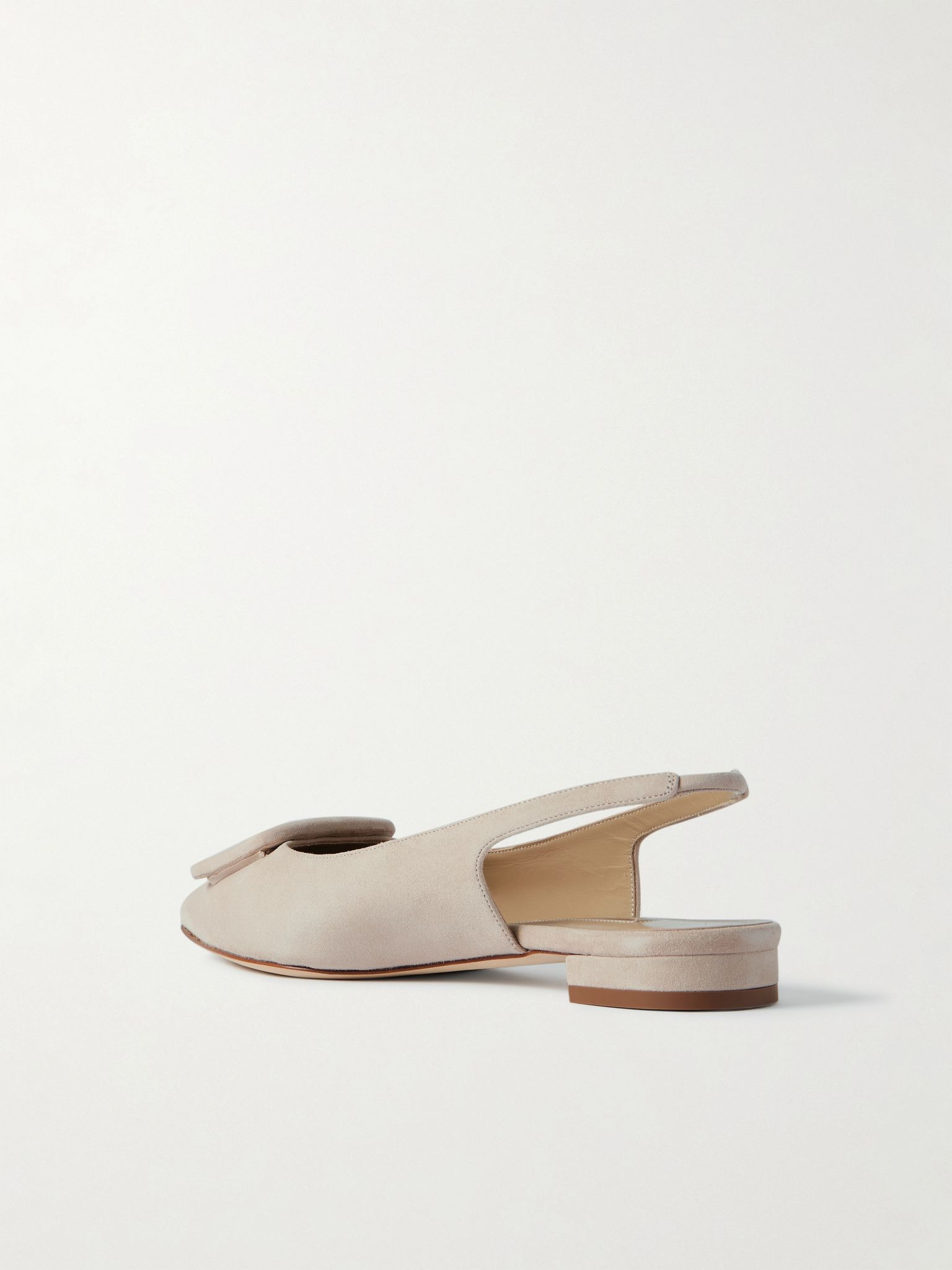 Maylura buckled suede slingback flats Beige - 3