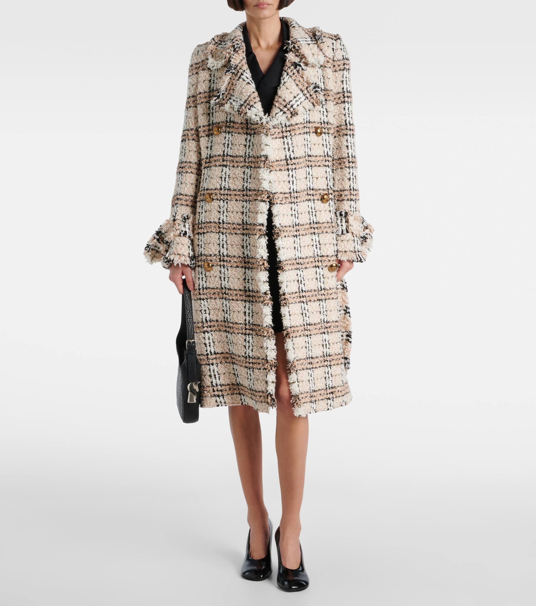 Burberry Check bouclé coat - 6