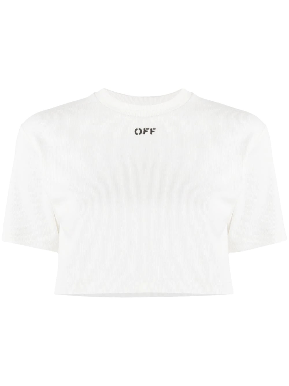 logo-print cropped T-shirt - 1