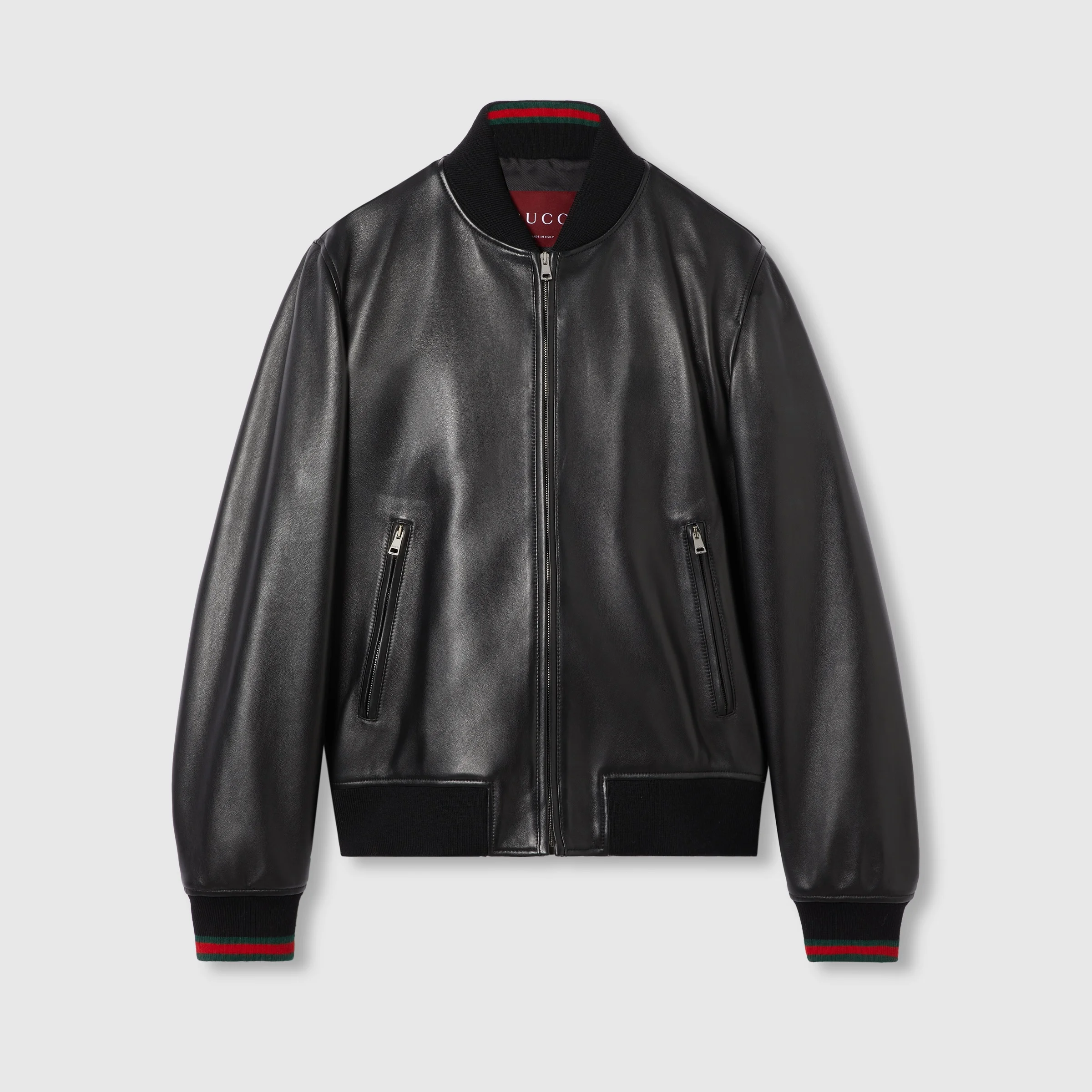 Leather bomber jacket with Web - 1